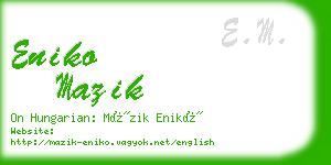 eniko mazik business card